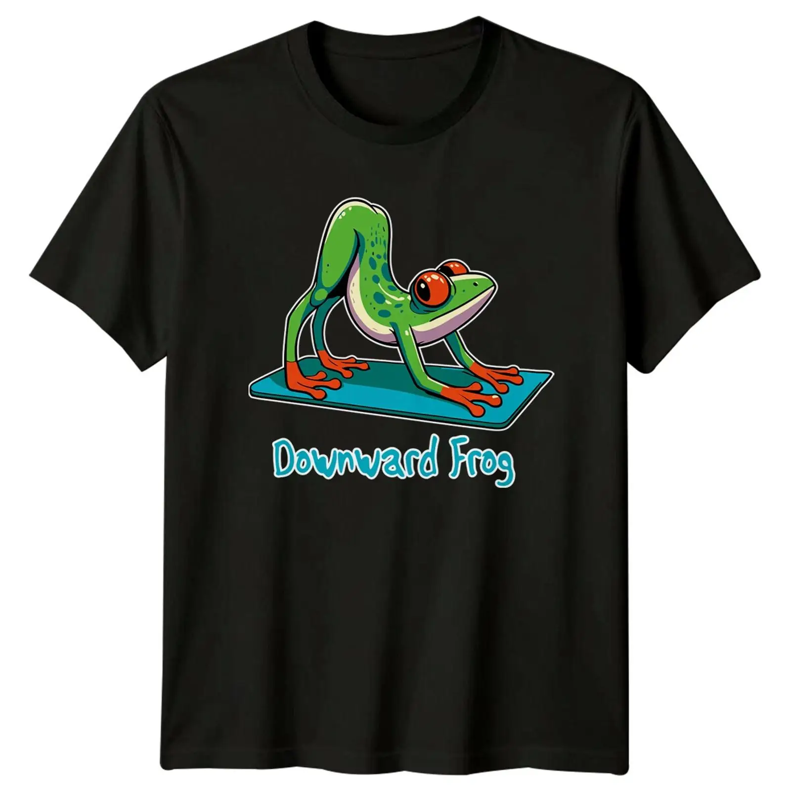 Yoga Fitness Images - Downward Frog Yoga T Shirt Funny