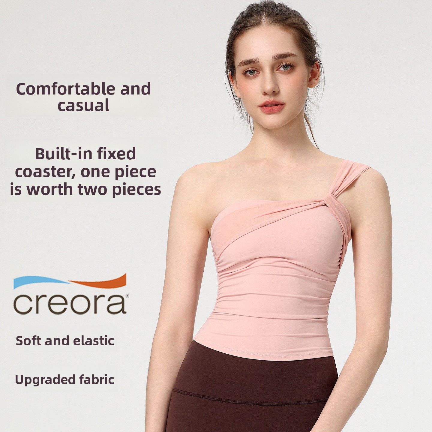 Yoga Mat For Fitness - Women's Sexy Sloping Shoulder Yoga Bra