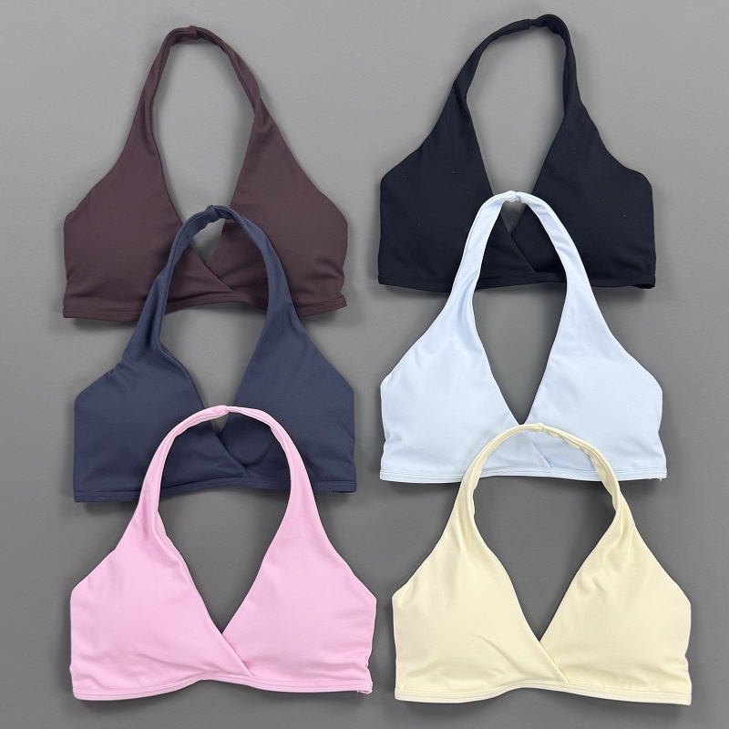 Yoga Mat For Fitness - Gym Top Women Halter Neck Sports