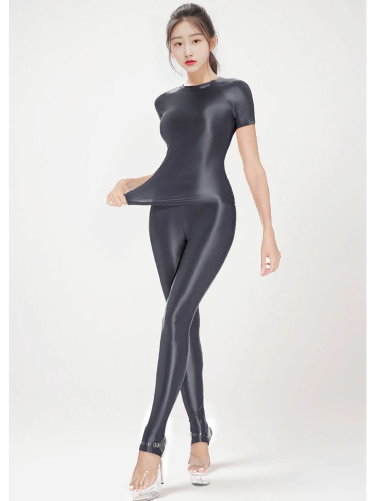 M-XL Glossy Shiny Elastic Shor - огляд і ціна Yoga Fitness Fit Club
