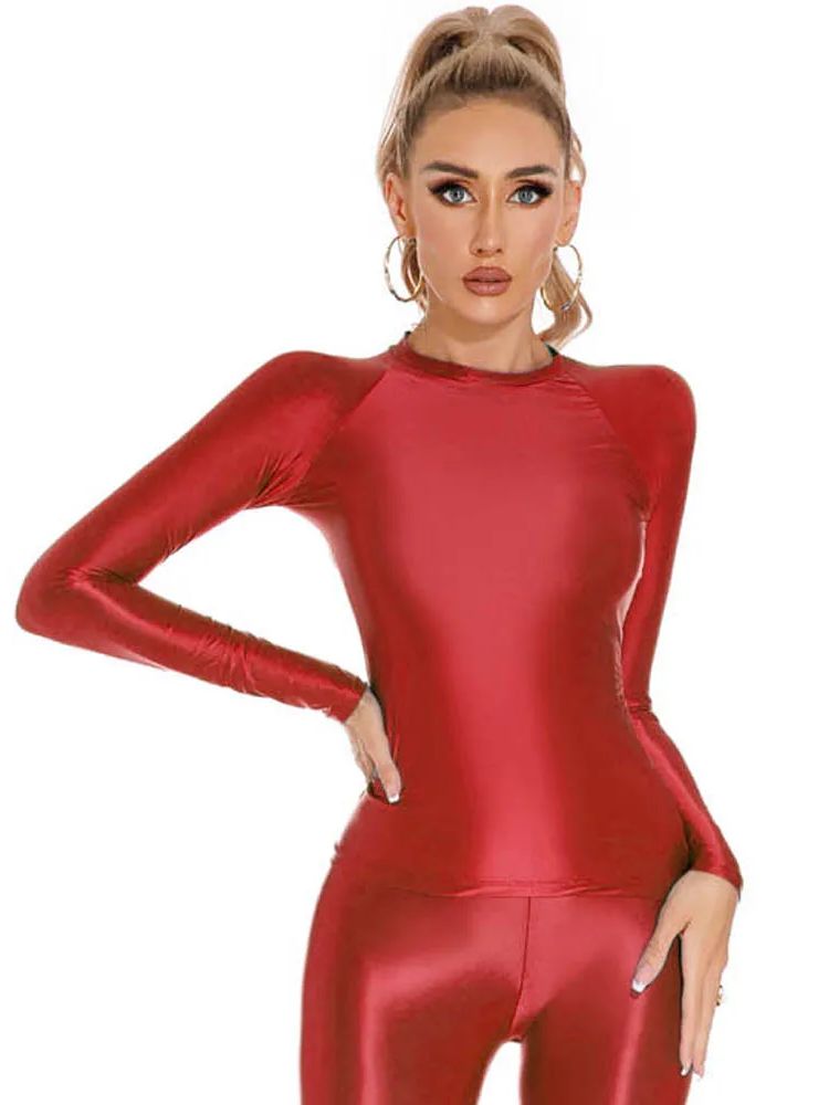 Glossy Shiny Elasitc Long Slee - огляд і ціна Yoga Fitness Fit Club