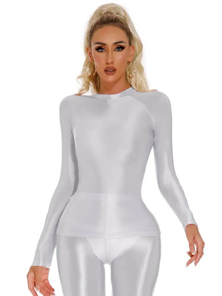 Glossy Shiny Elasitc Long Slee - огляд і ціна Yoga Fitness Fit Club